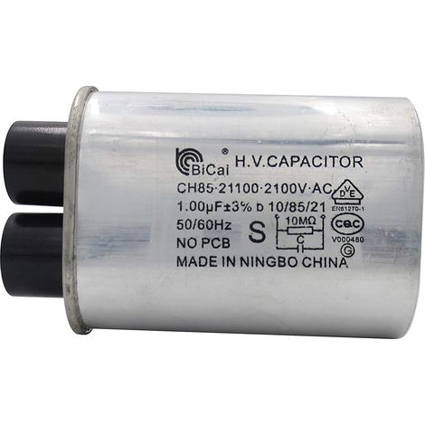 CQC Condensateur Haute Tension Universel pour Micro-Ondes 1.00uf ch85 21100 2100 V AC H.V. Condensateur 10/85/21 50/60 Hz sans PCB (1/4)