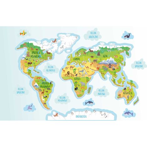 Tappetino magnetico per termosifoni, stufe, mappa del mondo per bambini 60x100 (1/3)
