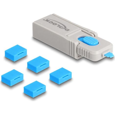 Delock 20923 juego de bloqueadores usb para puerto usb tipo-a hembra 5 piezas + herramienta de bloqueo (1/4)