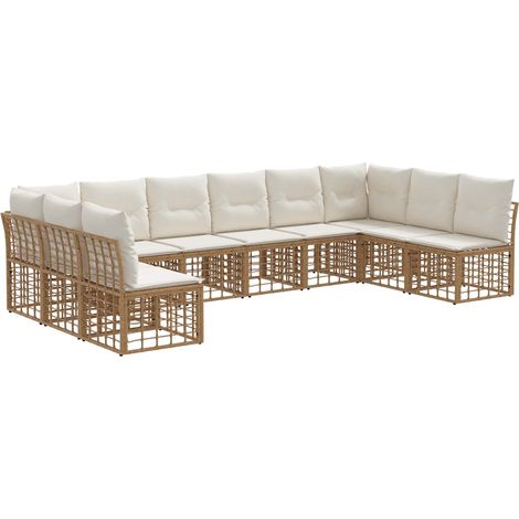 Outdoor-Sofagarnitur Natur Polyester vidaXL