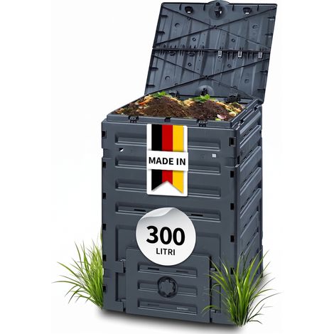 GARANTIA ECO-MASTER compostiera in plastica 300 litri nero (1/5)