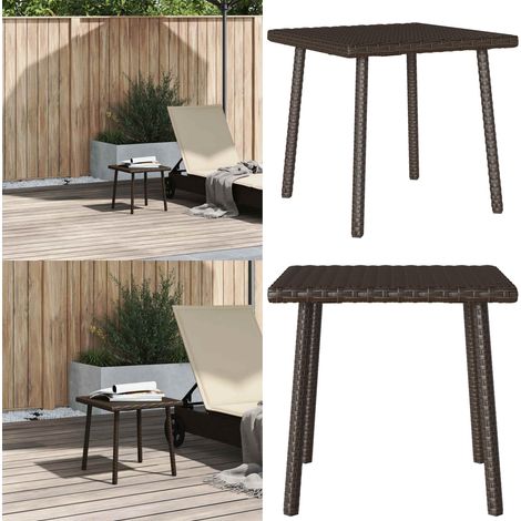 Mesa centro jardín rectangular marrón 40x40x37 cm - Mesa de centro - Ratán sintético