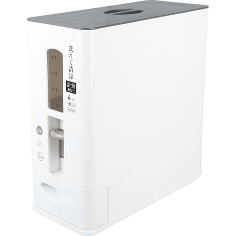 Distributeur automatique de riz 6 kg, tiroir distributeur de riz, conteneur intelligent de stockage de riz, blanc (1/5)