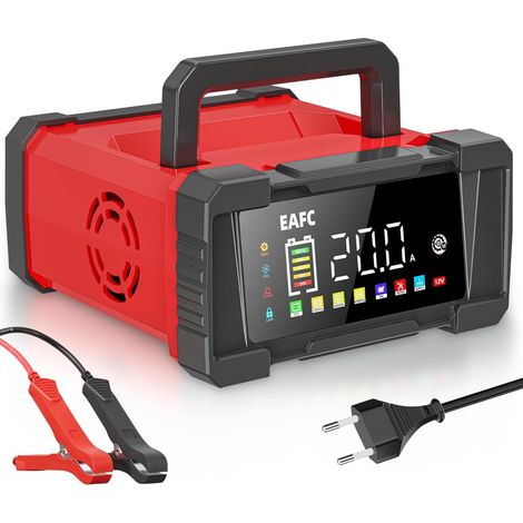 20A Portable Chargeur De Batterie Voiture, 12V/24V Chargeur Batterie Voitures, Charge à 9 étapes, Mode De Réparation, Desulfateur Batterie Voiture pour STD, AGM, EFB, Gel, SLA, LiFePO4, Moto (1/5)
