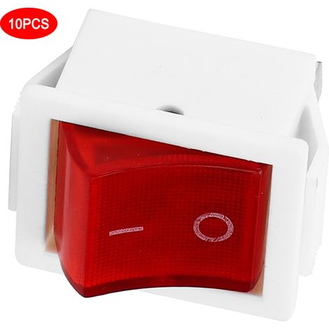 Interrupteur à bascule KCD3 à 3 broches et 2 positions, unipolaire, avec témoin lumineux, 20 A/125 V CA ou 16 A/250 V CA, blanc (1/5)