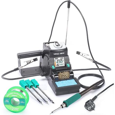 982-III Soldering Station Kit Compatible with C245 Comes with 3 C245 Soldering Iron Tips Lead Free Soldering Wire Auto Sleep Full Color Screen (1/5)
