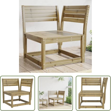 The Living Store Canapé d'angle de jardin a73x73x78 cm bois de pin imprégné - Canapé De Jardin - Mobilier De Jardin - Canapé Extérieur - Meubles De Jardin - Ensemble Salon De Jardin (1/5)