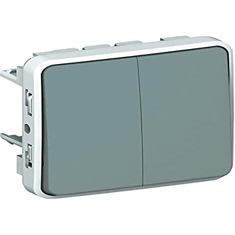 Legrand 069525 – Doppel-Wechselschalter prog Plexo modular Grau – 10 Achsen (1/2)