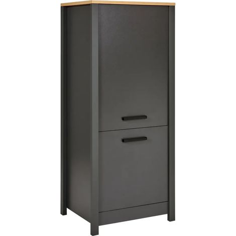 Colonna Cucina Frigo Freezer Mobile Antracite Rovere Ante Reversibili (1/5)