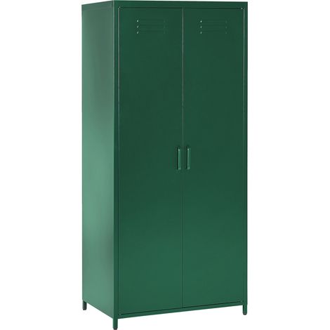 Armadio Metallo verde 2 Ante 3 Ripiani e Appendiabiti 76 x 50 x 171 cm Varna (1/5)