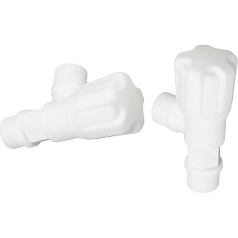 Lot de 2 vannes de dérivation 3 voies en plastique, filetage mâle G1/2, pour salles de bains, baignoires et cuisines (1/5)