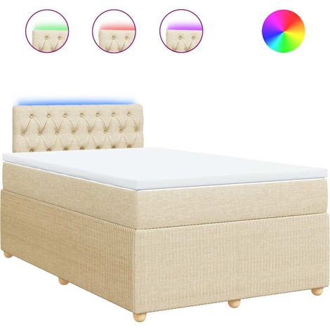 Maison Exclusive - Sommier à lattes de lit avec matelas crème 120x190 cm tissu (1/5)
