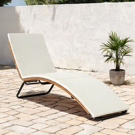 Mobilier de jardin en rotin en résine tressée 175 x 57 x 80 cm (1/5)