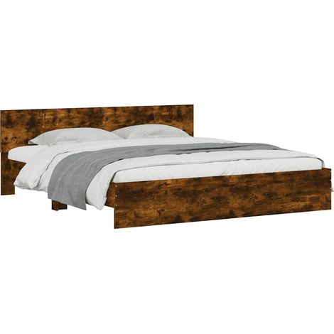 vidaXL Giroletto con Testiera Rovere Fumo 180x200 cm