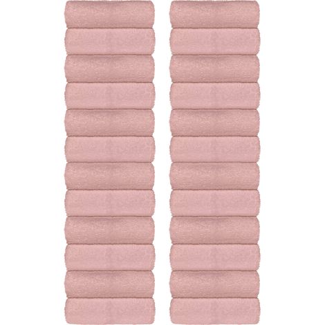 Set Asciugamani Bagno 100% Cotone Super Assorbenti Telo Doccia Spugna Professionali Salvietta Lavetta Viso Asciugamano Salviette Teli Asciugamano Ospite Qualità Hotel Lavette 24 Salviette viso - Rosa