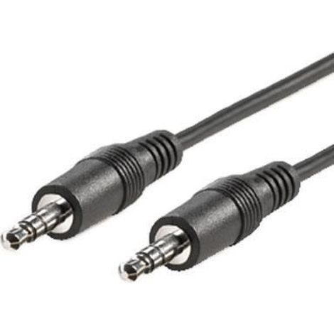 Câble de raccordement audio/vidéo - Jack 3.5mm mâle/mâle - 3m - Noir