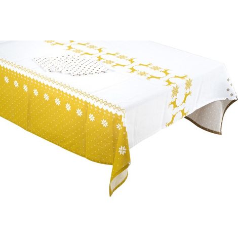 MANTEL + 8 SERVILLETAS ALGODON - 150X250 CM