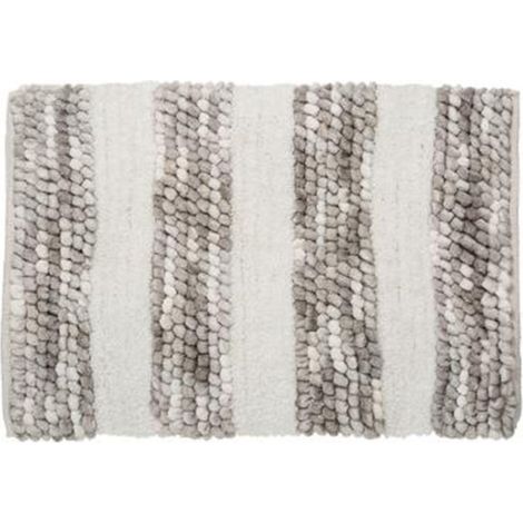 Tapis de Salle de Bain "Rayé" 50x75cm Gris