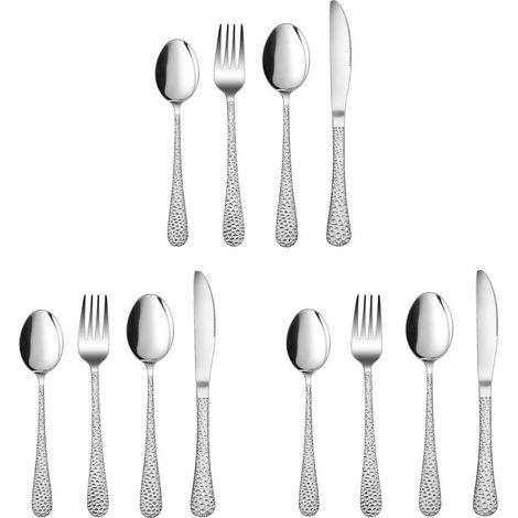 Kinderbesteck Set 12-teilig Edelstahl, Hammergriff, spülmaschinenfest (1/5)
