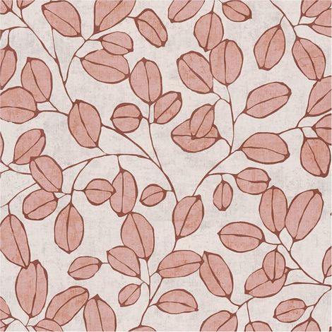 Country style wallpaper wall Profhome 791482 hot embossed non-woven wallpaper slightly textured with floral ornaments matt grey red brown antique pink 5,33 m2 (1/5)