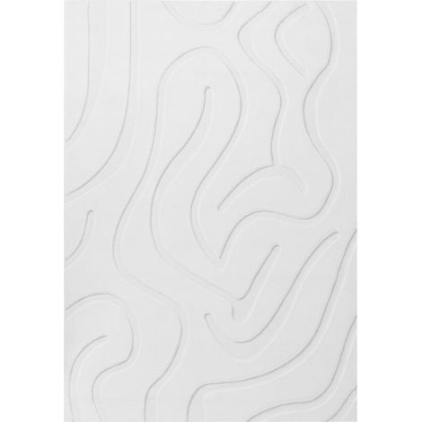 Alfombra para salón moderna forma rectangular jacquard 160 x 230 cm pelo corto blanco crema Salvori (1/5)