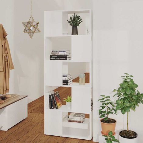 vidaXL Librería separador madera contrachapada blanco 60x24x155 cm (1/5)