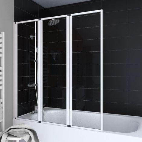 Paravent de baignoire - 3 panneaux - Blanc - 125 x 143 cm (1/5)