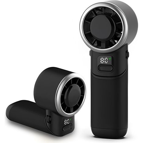 Mini-Turboventilator, Schwarz – 5 Geschwindigkeitsstufen, LED-Anzeige, Kühlkompressor, tragbarer 3-in-1-Ventilator für Reisen und Büro (1/5)