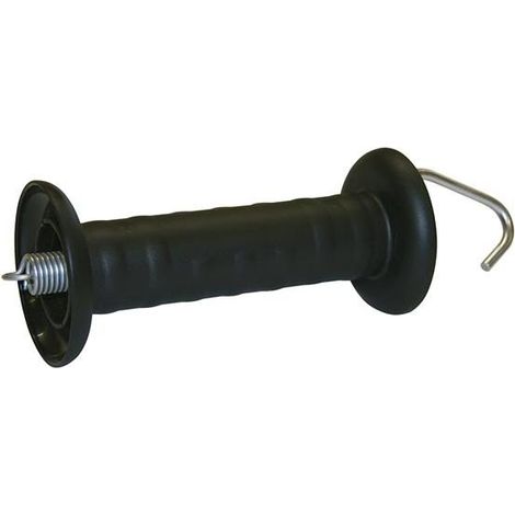 Maniglia per cancello nera, con gancio, zincata