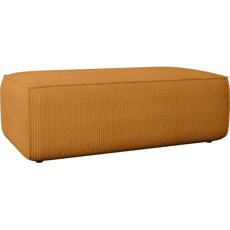 Pouf in Velluto a coste Arancione chiaro - AMELIA