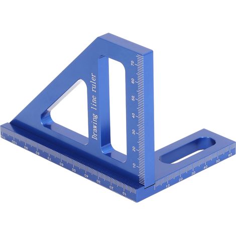 Équerre de mesure d'angle 45 90 degrés précise, règle en aluminium robuste pour traçage et assemblage, outil de menuiserie professionnel efficace. (1/5)