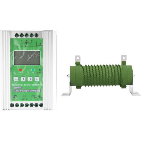 Régulateur de charge hybride éolien-solaire MPPT 12/24V automatique, 600W éolien + 300W photovoltaïque, contrôleur de puissance avec boost, kit mixte pour système autonome. (1/5)