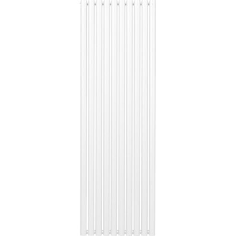 Radiador De Columna Ovalada 1800mm x 600mm Vertical  Blanco   Acero  Montado en pared  Kit de fijación y soportes  + Cepillo de limpieza GRATIS  Calefacción estufa calefactor