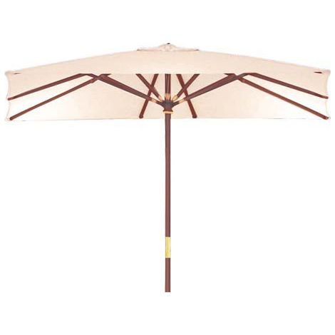 Fraschetti – Parasol droit 3x2 m en bois tropical – Toile polyester 210 g/m² – Système AirVent pour stabilité – Couleur beige