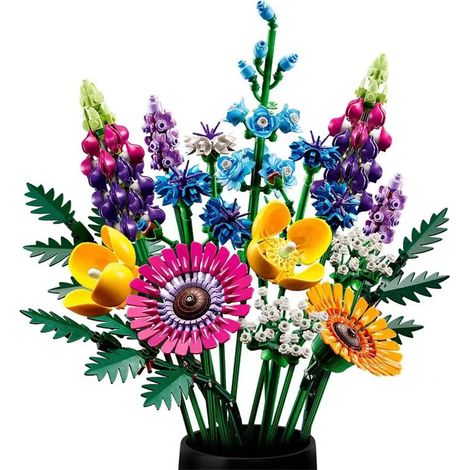 Bouquet de fleurs sauvages de haute qualité (10313 icônes), avec lavande et gerbera, kit de construction pour adultes, cadeau, collection botanique, coffret 2024