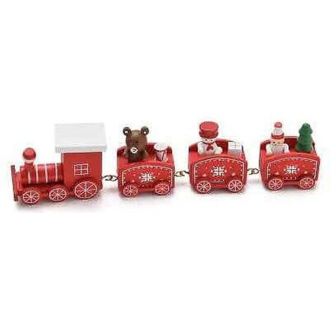 Circuit de train de Noël en bois pour décoration festive (1/5)