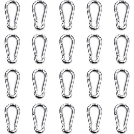 20 robuste Karabinerhaken für Sport, Hundeleinen, Hängematten, Schaukeln, 304,6 mm Edelstahl (1/2)