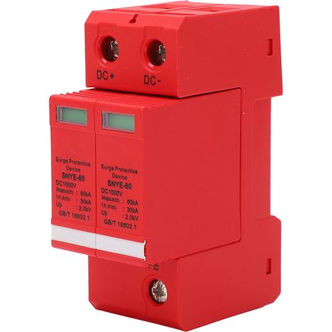 Parafoudre Photovoltaïque DC1000V 60KA Protection Surtension Coffret Distribution Orange 2P (1/5)