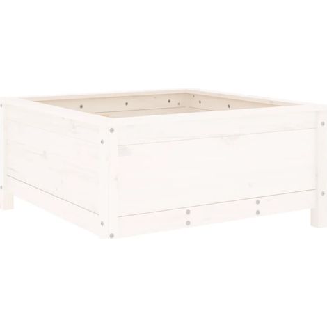 Maison Exclusive - Jardinière blanc 82,5x82,5x39 cm bois massif de pin