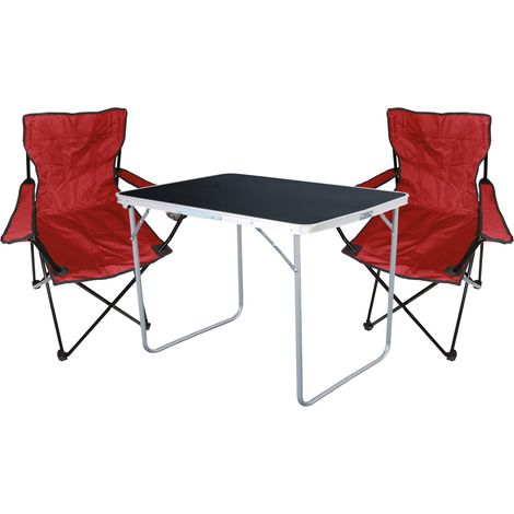 3-tlg Campingsessel Rot + Campingtisch-MMC330870B+2xMPO2455 (1/5)