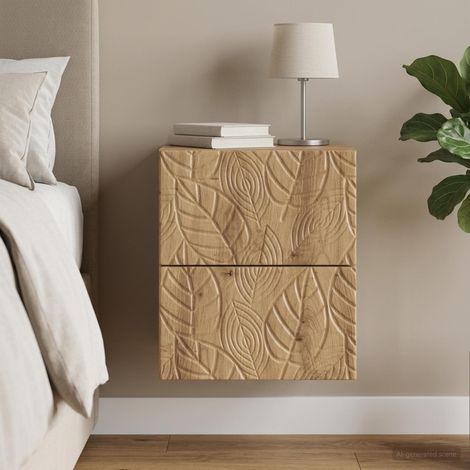 vidaXL Wall-Mounted Bedside Cabinet Artisan Oak 34.5 x 33 x 40 cm (1/5)