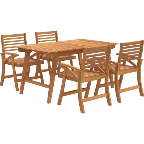 5 Piece Garden Dining Set Solid Wood Acacia vidaXL (1/4)