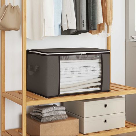 Caja de almacenamiento con ventana lateral transparente Gris