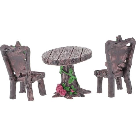 2 Ensembles Ornement Micro Paysage Salon De Jardin des Fées Miniatures pour L'artisanat Micro Chaise De Jardin Décor Forêt Enchantée Maison De Poupée Meubles Résine Synthétique (1/5)