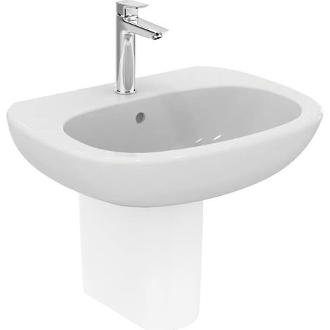 Ideal Standard Tesi lavabo L.65 cm monoforo, con troppopieno, colore bianco T351301