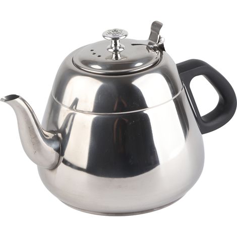 Bouilloire/cafetière en acier inoxydable 1,5 l/2 l avec filtre, utilisable sur toutes les plaques de cuisson. (1/5)
