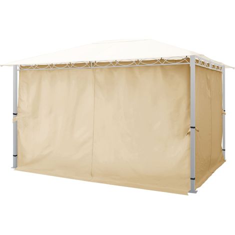 4 Seitenteile für Gartenpavillon Rendezvous Premium 3x4 m - Polyester ca. 160 g/m² mit Reißverschluss - champagner (1/5)