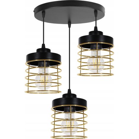 LUSTRE SUSPENDU PLAFOND FIL DORÉ LED