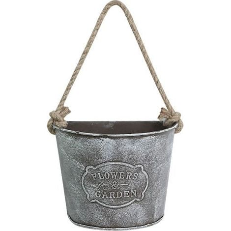 Deux pots de fleurs muraux en métal de style rétro, adaptés à la décoration intérieure et extérieure, y compris les balcons, les jardins, les terrasses et les murs. (1/3)