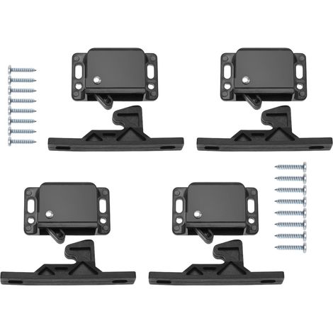 Lot de 4 verrous de porte d'armoire pour camping-car, caravane, camping-car, convient pour armoires, tiroirs, portes de caravane et plus encore (noir) (1/5)